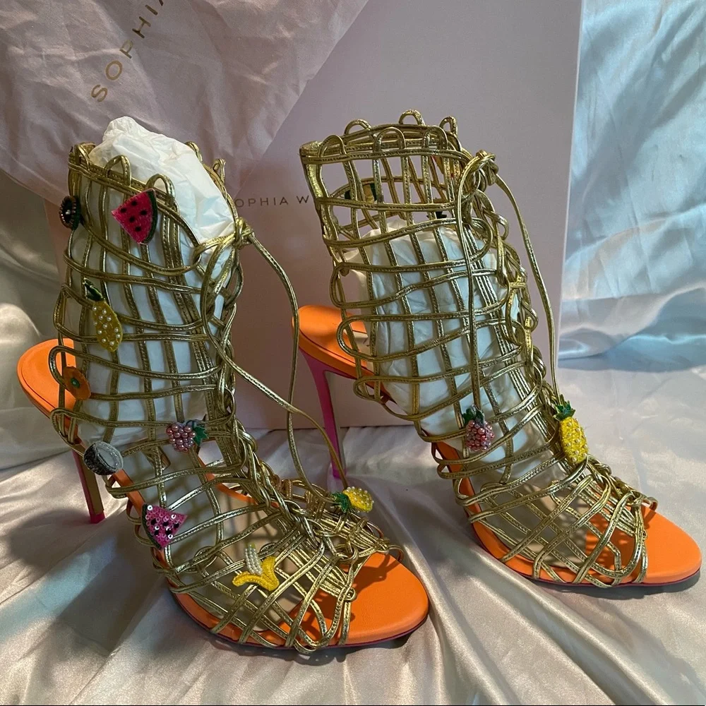 *BRAND NEW IN BOX* Sophia Webster Delphine Fruit Salad size 44 brand new - Picture 7 of 11